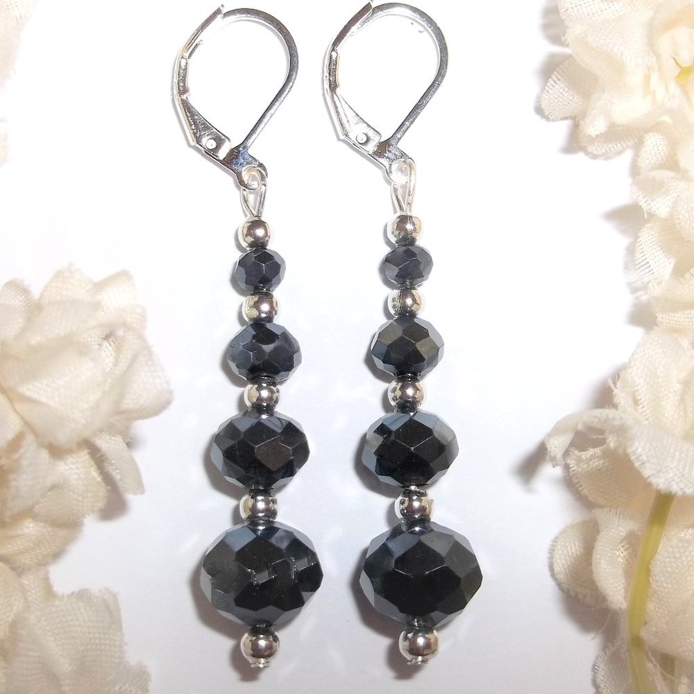 Earrings, Earring Set, Dangle Earrings, Navy Blue Earrings, Blue Earrings C020